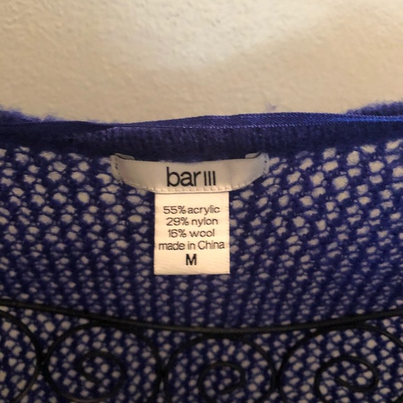 🎁BAR III BLUE KNIT SWEATER SIZE M🎁 - Picture 5 of 6